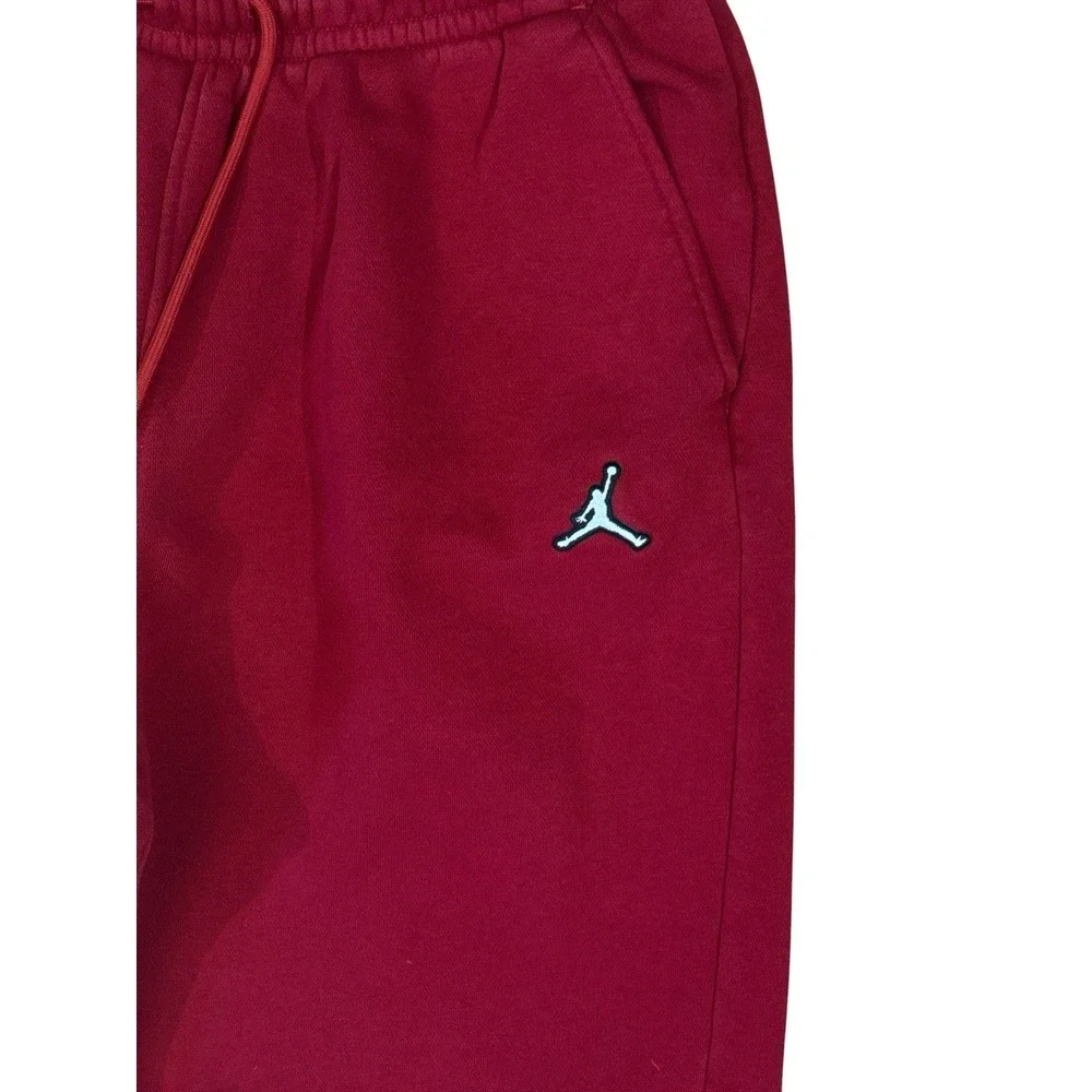 Jordan‎ Pants Essentials Fleece Mens MEDIUM Red Cotton Blend Joggers DQ7340-687